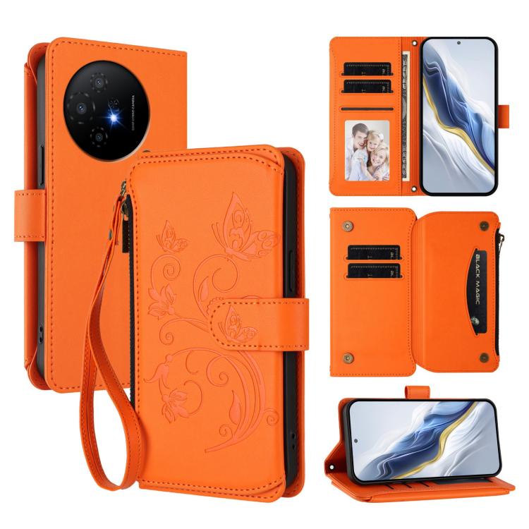 Butterfly Love Flower Multi-card Zipper Wallet Leather Phone Case, For TCL 60 5G, For TCL 60R, For TCL 503, For TCL 50 5G / 50 XE NxtPaper 5G, For TCL 50 XL / 50 XL NxtPaper 5G, For TCL 201, For TCL 50 XE, For TCL 50 SE / 40 NxtPaper 4G                ...