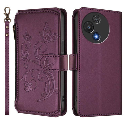 Butterfly Love Flower Multi-card Zipper Wallet Leather Phone Case, For TCL 60 5G, For TCL 60R, For TCL 503, For TCL 50 5G / 50 XE NxtPaper 5G, For TCL 50 XL / 50 XL NxtPaper 5G, For TCL 201, For TCL 50 XE, For TCL 50 SE / 40 NxtPaper 4G                ...