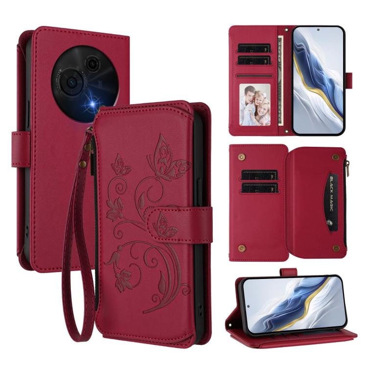 Butterfly Love Flower Multi-card Zipper Wallet Leather Phone Case, For TCL K70 Power 4G / K70 4G, For TCL NxtPaper 70 Pro 5G, For TCL K32 5G / K33 5G, For TCL 60 SE NxtPaper, For TCL 30Z / T602DL / 30 LE / T602DL, For TCL 40 XL / 40 T / T608DL         ...
