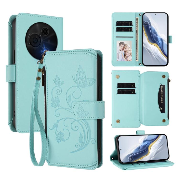Butterfly Love Flower Multi-card Zipper Wallet Leather Phone Case, For TCL K70 Power 4G / K70 4G, For TCL NxtPaper 70 Pro 5G, For TCL K32 5G / K33 5G, For TCL 60 SE NxtPaper, For TCL 30Z / T602DL / 30 LE / T602DL, For TCL 40 XL / 40 T / T608DL         ...