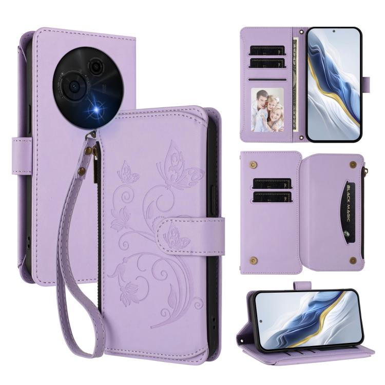 Butterfly Love Flower Multi-card Zipper Wallet Leather Phone Case, For TCL K70 Power 4G / K70 4G, For TCL NxtPaper 70 Pro 5G, For TCL K32 5G / K33 5G, For TCL 60 SE NxtPaper, For TCL 30Z / T602DL / 30 LE / T602DL, For TCL 40 XL / 40 T / T608DL         ...