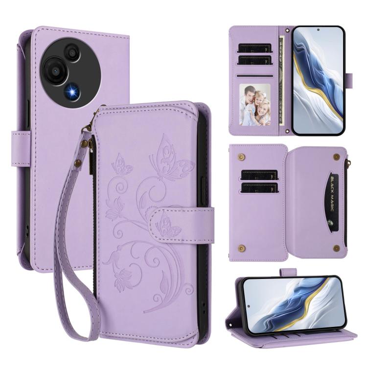 Butterfly Love Flower Multi-card Zipper Wallet Leather Phone Case, For TCL K70 Power 4G / K70 4G, For TCL NxtPaper 70 Pro 5G, For TCL K32 5G / K33 5G, For TCL 60 SE NxtPaper, For TCL 30Z / T602DL / 30 LE / T602DL, For TCL 40 XL / 40 T / T608DL         ...