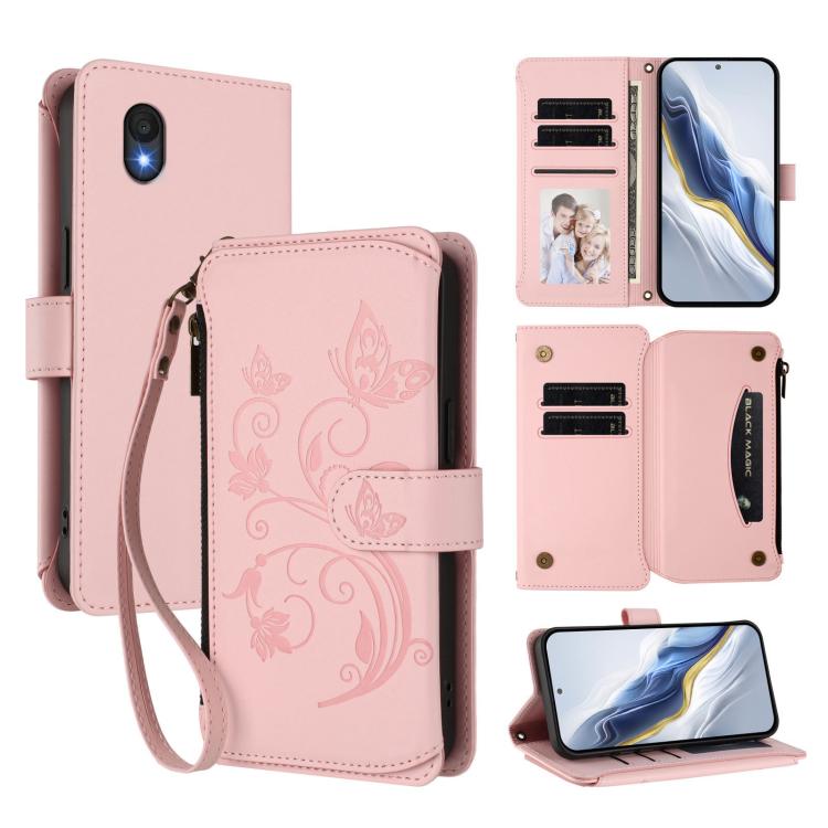 Butterfly Love Flower Multi-card Zipper Wallet Leather Phone Case, For TCL 60 5G, For TCL 60R, For TCL 503, For TCL 50 5G / 50 XE NxtPaper 5G, For TCL 50 XL / 50 XL NxtPaper 5G, For TCL 201, For TCL 50 XE, For TCL 50 SE / 40 NxtPaper 4G                ...