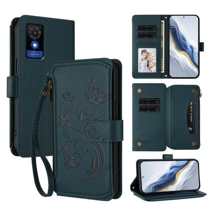 Butterfly Love Flower Multi-card Zipper Wallet Leather Phone Case, For TCL 60 5G, For TCL 60R, For TCL 503, For TCL 50 5G / 50 XE NxtPaper 5G, For TCL 50 XL / 50 XL NxtPaper 5G, For TCL 201, For TCL 50 XE, For TCL 50 SE / 40 NxtPaper 4G                ...