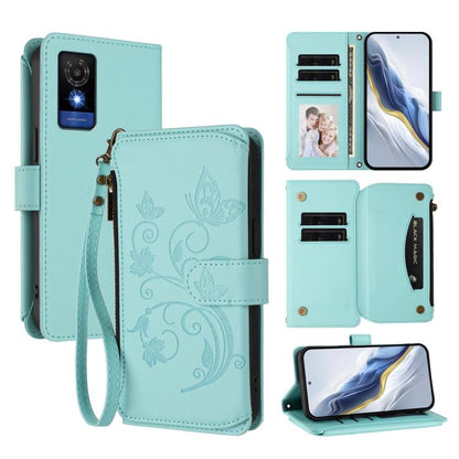 Butterfly Love Flower Multi-card Zipper Wallet Leather Phone Case, For TCL 60 5G, For TCL 60R, For TCL 503, For TCL 50 5G / 50 XE NxtPaper 5G, For TCL 50 XL / 50 XL NxtPaper 5G, For TCL 201, For TCL 50 XE, For TCL 50 SE / 40 NxtPaper 4G                ...