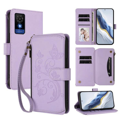 Butterfly Love Flower Multi-card Zipper Wallet Leather Phone Case, For TCL 60 5G, For TCL 60R, For TCL 503, For TCL 50 5G / 50 XE NxtPaper 5G, For TCL 50 XL / 50 XL NxtPaper 5G, For TCL 201, For TCL 50 XE, For TCL 50 SE / 40 NxtPaper 4G                ...