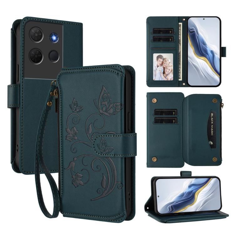Butterfly Love Flower Multi-card Zipper Wallet Leather Phone Case, For TCL 60 5G, For TCL 60R, For TCL 503, For TCL 50 5G / 50 XE NxtPaper 5G, For TCL 50 XL / 50 XL NxtPaper 5G, For TCL 201, For TCL 50 XE, For TCL 50 SE / 40 NxtPaper 4G                ...