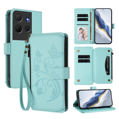 Butterfly Love Flower Multi-card Zipper Wallet Leather Phone Case, For TCL 60 5G, For TCL 60R, For TCL 503, For TCL 50 5G / 50 XE NxtPaper 5G, For TCL 50 XL / 50 XL NxtPaper 5G, For TCL 201, For TCL 50 XE, For TCL 50 SE / 40 NxtPaper 4G                ...