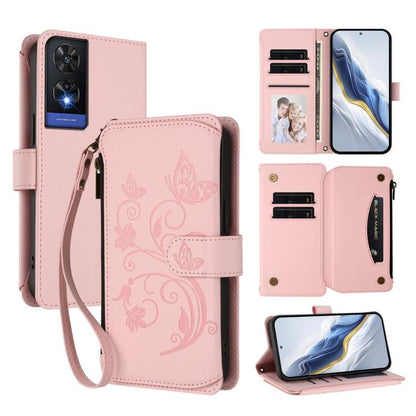 Butterfly Love Flower Multi-card Zipper Wallet Leather Phone Case, For TCL 60 5G, For TCL 60R, For TCL 503, For TCL 50 5G / 50 XE NxtPaper 5G, For TCL 50 XL / 50 XL NxtPaper 5G, For TCL 201, For TCL 50 XE, For TCL 50 SE / 40 NxtPaper 4G                ...