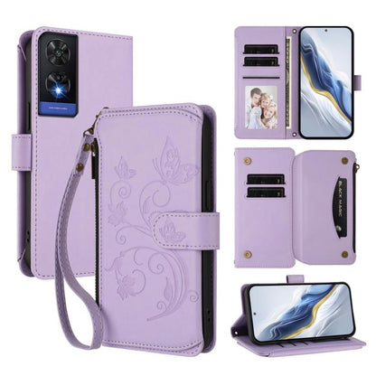 Butterfly Love Flower Multi-card Zipper Wallet Leather Phone Case, For TCL 60 5G, For TCL 60R, For TCL 503, For TCL 50 5G / 50 XE NxtPaper 5G, For TCL 50 XL / 50 XL NxtPaper 5G, For TCL 201, For TCL 50 XE, For TCL 50 SE / 40 NxtPaper 4G                ...