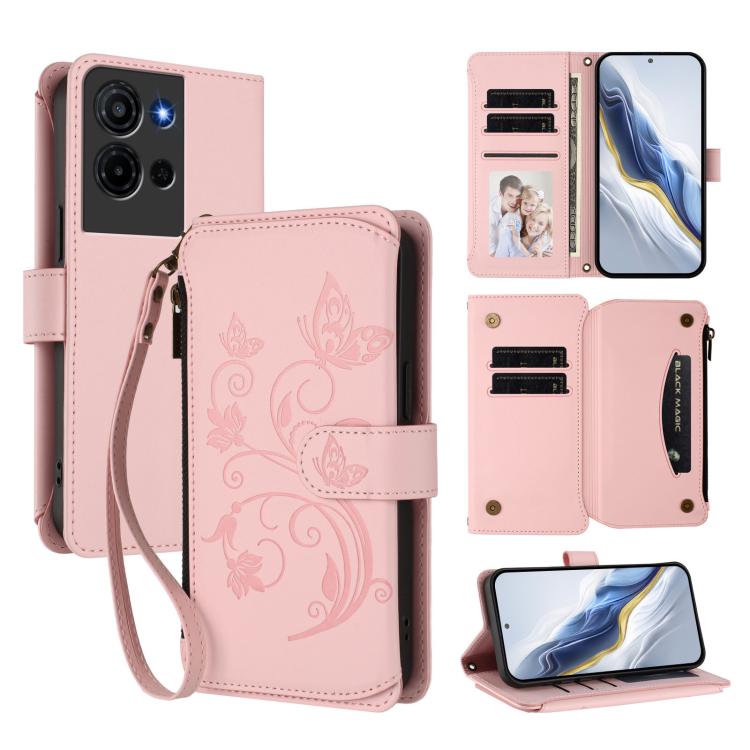Butterfly Love Flower Multi-card Zipper Wallet Leather Phone Case, For TCL K70 Power 4G / K70 4G, For TCL NxtPaper 70 Pro 5G, For TCL K32 5G / K33 5G, For TCL 60 SE NxtPaper, For TCL 30Z / T602DL / 30 LE / T602DL, For TCL 40 XL / 40 T / T608DL         ...