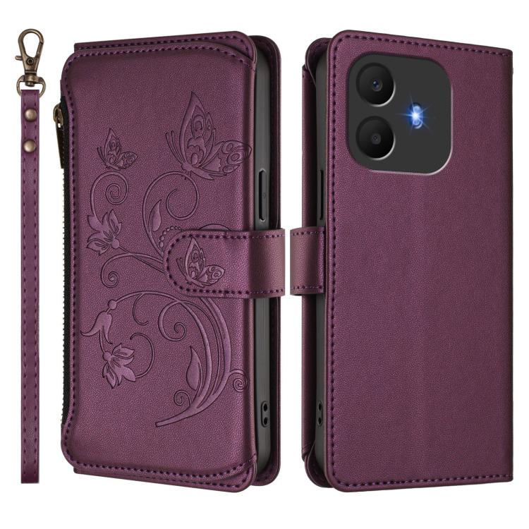 Butterfly Love Flower Multi-card Zipper Wallet Leather Phone Case, For TCL K70 Power 4G / K70 4G, For TCL NxtPaper 70 Pro 5G, For TCL K32 5G / K33 5G, For TCL 60 SE NxtPaper, For TCL 30Z / T602DL / 30 LE / T602DL, For TCL 40 XL / 40 T / T608DL         ...