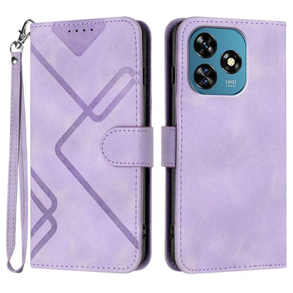 Line Pattern Skin Feel Leather Phone Case, For Oukitel C17 4G 2026, For Oukitel C26, For Oukitel C53, For Oukitel C51