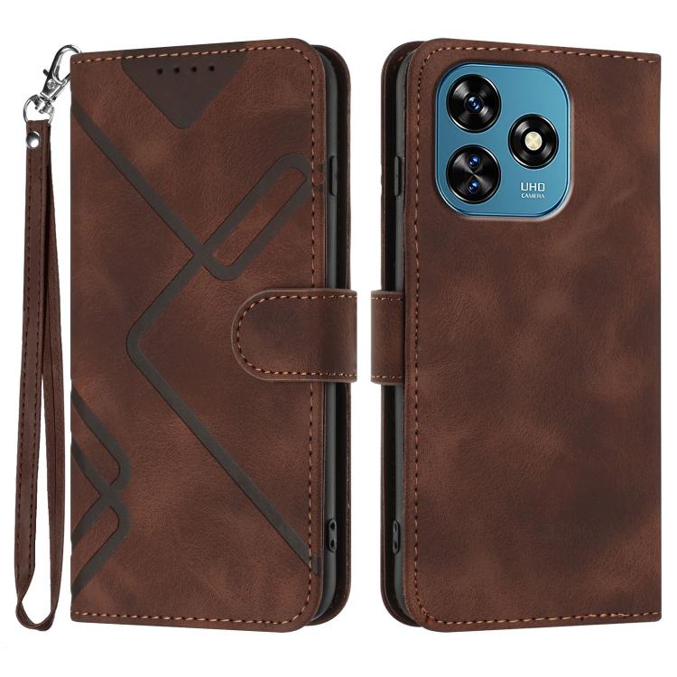 Line Pattern Skin Feel Leather Phone Case, For Oukitel C17 4G 2026, For Oukitel C26, For Oukitel C53, For Oukitel C51