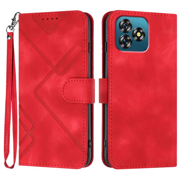 Line Pattern Skin Feel Leather Phone Case, For Oukitel C17 4G 2026, For Oukitel C26, For Oukitel C53, For Oukitel C51
