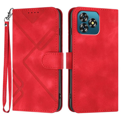 Line Pattern Skin Feel Leather Phone Case, For Oukitel C17 4G 2026, For Oukitel C26, For Oukitel C53, For Oukitel C51