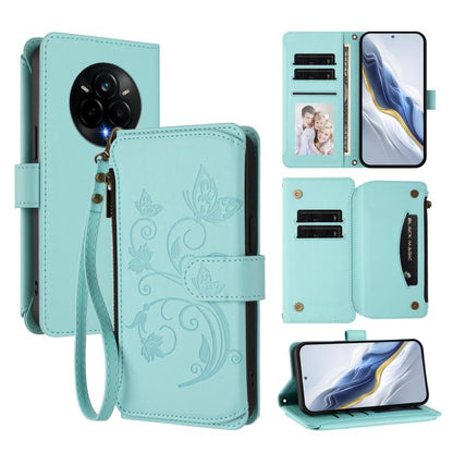 Butterfly Love Flower Multi-card Zipper Wallet Leather Phone Case, For Realme P3 Ultra 5G Global, For Realme P3 Pro 5G Global, For Realme C75 4G Global / 14x 5G India, For Realme 14 Pro+ 5G, For Realme 14 Pro+ 5G Global, For Realme 14 Pro 5G India     ...