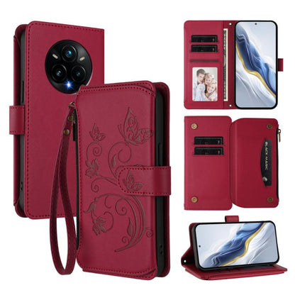 Butterfly Love Flower Multi-card Zipper Wallet Leather Phone Case, For Realme P3 Ultra 5G Global, For Realme P3 Pro 5G Global, For Realme C75 4G Global / 14x 5G India, For Realme 14 Pro+ 5G, For Realme 14 Pro+ 5G Global, For Realme 14 Pro 5G India     ...