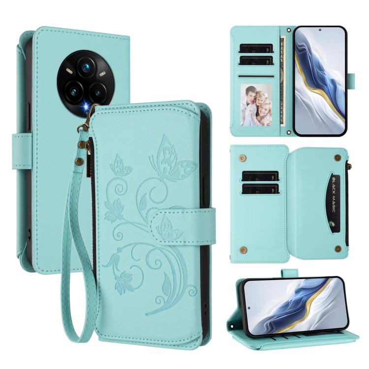Butterfly Love Flower Multi-card Zipper Wallet Leather Phone Case, For Realme P3 Ultra 5G Global, For Realme P3 Pro 5G Global, For Realme C75 4G Global / 14x 5G India, For Realme 14 Pro+ 5G, For Realme 14 Pro+ 5G Global, For Realme 14 Pro 5G India     ...