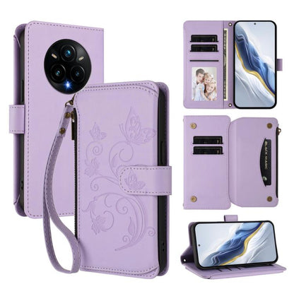 Butterfly Love Flower Multi-card Zipper Wallet Leather Phone Case, For Realme P3 Ultra 5G Global, For Realme P3 Pro 5G Global, For Realme C75 4G Global / 14x 5G India, For Realme 14 Pro+ 5G, For Realme 14 Pro+ 5G Global, For Realme 14 Pro 5G India     ...