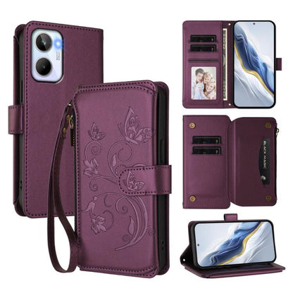 Butterfly Love Flower Multi-card Zipper Wallet Leather Phone Case, For Realme C55 4G Global / Narzo N55, For Realme C33 2023 / 2022, For Realme 10T 5G / 10S 5G, For Realme GT3 5G /  GT Neo 5 240W, For Realme 10 Pro 5G, For Realme 10 Pro+ 5G            ...