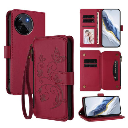 Butterfly Love Flower Multi-card Zipper Wallet Leather Phone Case, For Realme 13+ 5G Global, For Realme 13 Pro / 13 Pro+ 5G Global, For Realme GT 6 5G / GT 6T 5G Global, For Realme C67 4G / 12 Lite 4G Global, For Realme 12 Pro / 12 Pro+ / P1 Pro 5G    ...