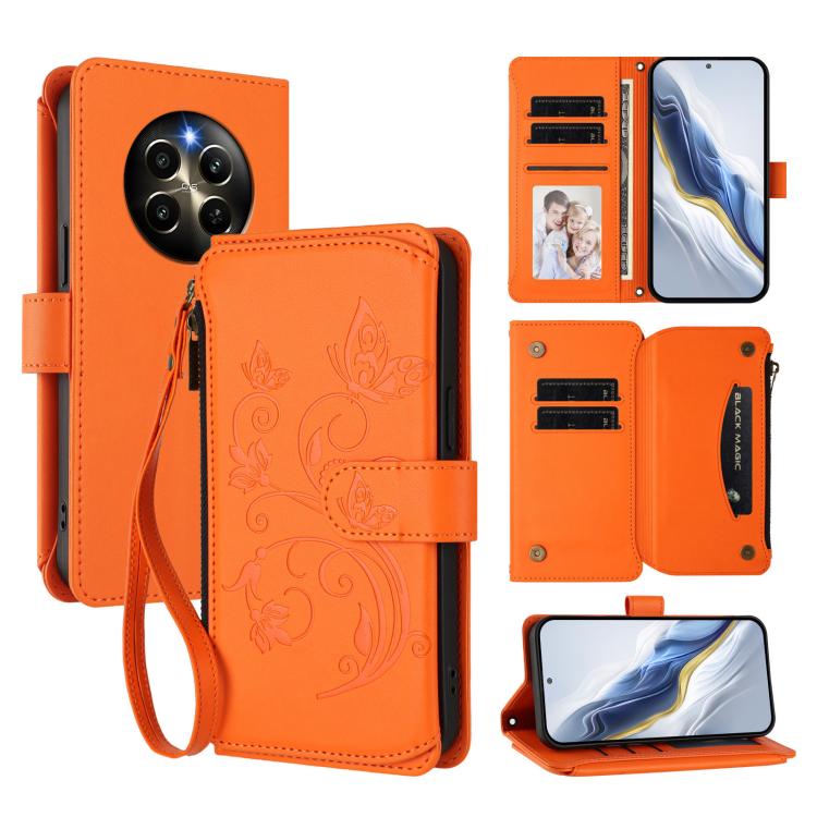Butterfly Love Flower Multi-card Zipper Wallet Leather Phone Case, For Realme 13+ 5G Global, For Realme 13 Pro / 13 Pro+ 5G Global, For Realme GT 6 5G / GT 6T 5G Global, For Realme C67 4G / 12 Lite 4G Global, For Realme 12 Pro / 12 Pro+ / P1 Pro 5G    ...