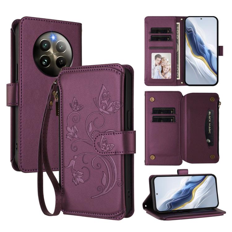 Butterfly Love Flower Multi-card Zipper Wallet Leather Phone Case, For Realme P3 Ultra 5G Global, For Realme P3 Pro 5G Global, For Realme C75 4G Global / 14x 5G India, For Realme 14 Pro+ 5G, For Realme 14 Pro+ 5G Global, For Realme 14 Pro 5G India     ...
