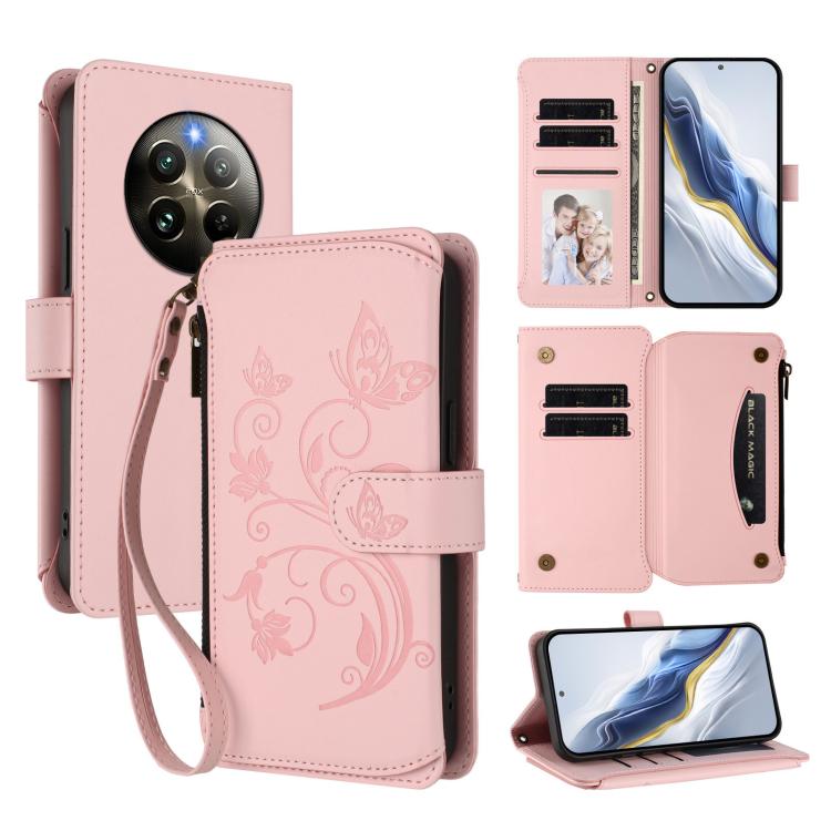 Butterfly Love Flower Multi-card Zipper Wallet Leather Phone Case, For Realme P3 Ultra 5G Global, For Realme P3 Pro 5G Global, For Realme C75 4G Global / 14x 5G India, For Realme 14 Pro+ 5G, For Realme 14 Pro+ 5G Global, For Realme 14 Pro 5G India     ...