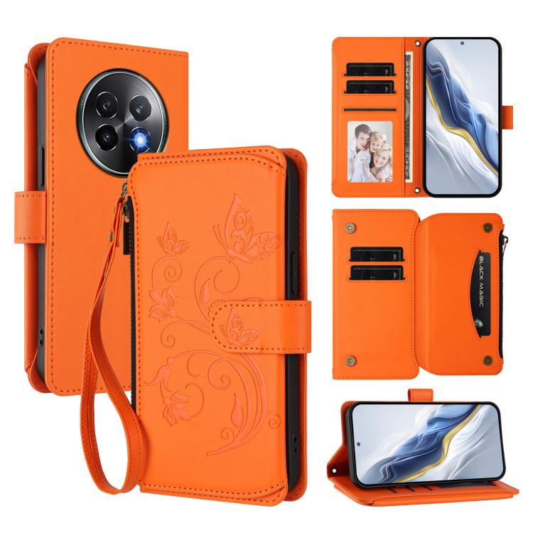 Butterfly Love Flower Multi-card Zipper Wallet Leather Phone Case, For Realme 13+ 5G Global, For Realme 13 Pro / 13 Pro+ 5G Global, For Realme GT 6 5G / GT 6T 5G Global, For Realme C67 4G / 12 Lite 4G Global, For Realme 12 Pro / 12 Pro+ / P1 Pro 5G    ...