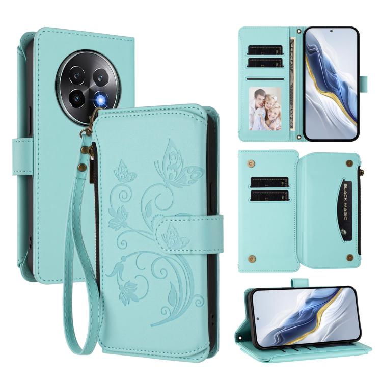 Butterfly Love Flower Multi-card Zipper Wallet Leather Phone Case, For Realme 13+ 5G Global, For Realme 13 Pro / 13 Pro+ 5G Global, For Realme GT 6 5G / GT 6T 5G Global, For Realme C67 4G / 12 Lite 4G Global, For Realme 12 Pro / 12 Pro+ / P1 Pro 5G    ...