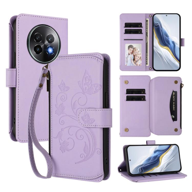 Butterfly Love Flower Multi-card Zipper Wallet Leather Phone Case, For Realme 13+ 5G Global, For Realme 13 Pro / 13 Pro+ 5G Global, For Realme GT 6 5G / GT 6T 5G Global, For Realme C67 4G / 12 Lite 4G Global, For Realme 12 Pro / 12 Pro+ / P1 Pro 5G    ...