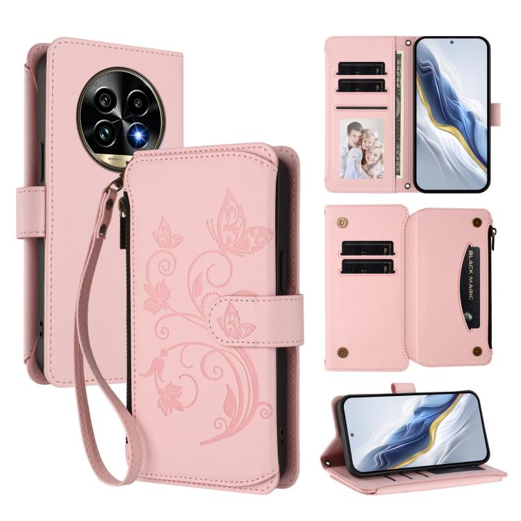 Butterfly Love Flower Multi-card Zipper Wallet Leather Phone Case, For Realme 13+ 5G Global, For Realme 13 Pro / 13 Pro+ 5G Global, For Realme GT 6 5G / GT 6T 5G Global, For Realme C67 4G / 12 Lite 4G Global, For Realme 12 Pro / 12 Pro+ / P1 Pro 5G    ...
