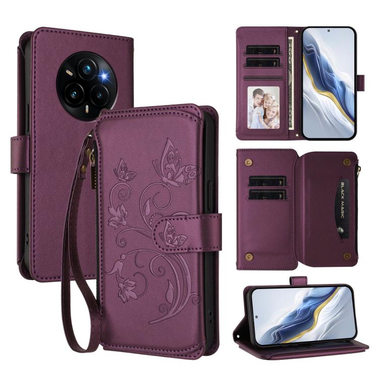 Butterfly Love Flower Multi-card Zipper Wallet Leather Phone Case, For Realme P3 Ultra 5G Global, For Realme P3 Pro 5G Global, For Realme C75 4G Global / 14x 5G India, For Realme 14 Pro+ 5G, For Realme 14 Pro+ 5G Global, For Realme 14 Pro 5G India     ...