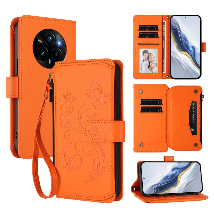 Butterfly Love Flower Multi-card Zipper Wallet Leather Phone Case, For Realme P3 Ultra 5G Global, For Realme P3 Pro 5G Global, For Realme C75 4G Global / 14x 5G India, For Realme 14 Pro+ 5G, For Realme 14 Pro+ 5G Global, For Realme 14 Pro 5G India     ...