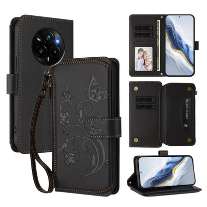 Butterfly Love Flower Multi-card Zipper Wallet Leather Phone Case, For Realme P3 Ultra 5G Global, For Realme P3 Pro 5G Global, For Realme C75 4G Global / 14x 5G India, For Realme 14 Pro+ 5G, For Realme 14 Pro+ 5G Global, For Realme 14 Pro 5G India     ...