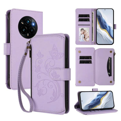 Butterfly Love Flower Multi-card Zipper Wallet Leather Phone Case, For Realme P3 Ultra 5G Global, For Realme P3 Pro 5G Global, For Realme C75 4G Global / 14x 5G India, For Realme 14 Pro+ 5G, For Realme 14 Pro+ 5G Global, For Realme 14 Pro 5G India     ...