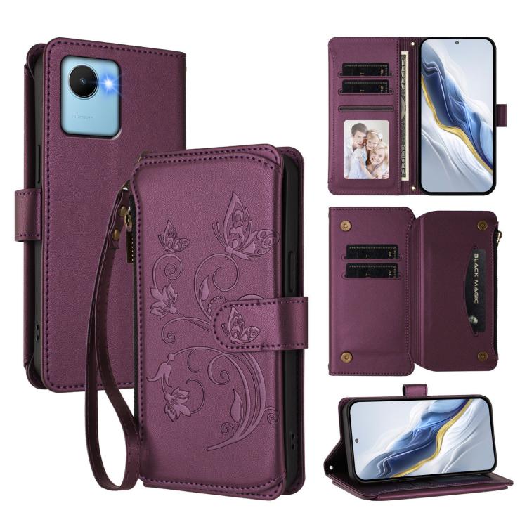 Butterfly Love Flower Multi-card Zipper Wallet Leather Phone Case, For Realme C55 4G Global / Narzo N55, For Realme C33 2023 / 2022, For Realme 10T 5G / 10S 5G, For Realme GT3 5G /  GT Neo 5 240W, For Realme 10 Pro 5G, For Realme 10 Pro+ 5G            ...
