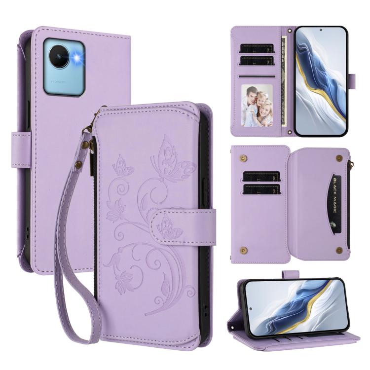 Butterfly Love Flower Multi-card Zipper Wallet Leather Phone Case, For Realme C55 4G Global / Narzo N55, For Realme C33 2023 / 2022, For Realme 10T 5G / 10S 5G, For Realme GT3 5G /  GT Neo 5 240W, For Realme 10 Pro 5G, For Realme 10 Pro+ 5G            ...