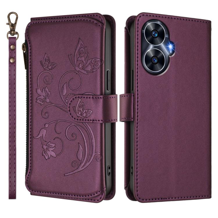 Butterfly Love Flower Multi-card Zipper Wallet Leather Phone Case, For Realme C55 4G Global / Narzo N55, For Realme C33 2023 / 2022, For Realme 10T 5G / 10S 5G, For Realme GT3 5G /  GT Neo 5 240W, For Realme 10 Pro 5G, For Realme 10 Pro+ 5G            ...