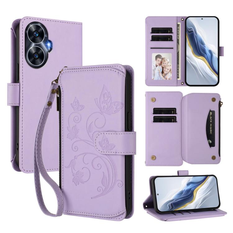 Butterfly Love Flower Multi-card Zipper Wallet Leather Phone Case, For Realme C55 4G Global / Narzo N55, For Realme C33 2023 / 2022, For Realme 10T 5G / 10S 5G, For Realme GT3 5G /  GT Neo 5 240W, For Realme 10 Pro 5G, For Realme 10 Pro+ 5G            ...