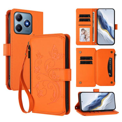 Butterfly Love Flower Multi-card Zipper Wallet Leather Phone Case, For Realme P3 Ultra 5G Global, For Realme P3 Pro 5G Global, For Realme C75 4G Global / 14x 5G India, For Realme 14 Pro+ 5G, For Realme 14 Pro+ 5G Global, For Realme 14 Pro 5G India     ...