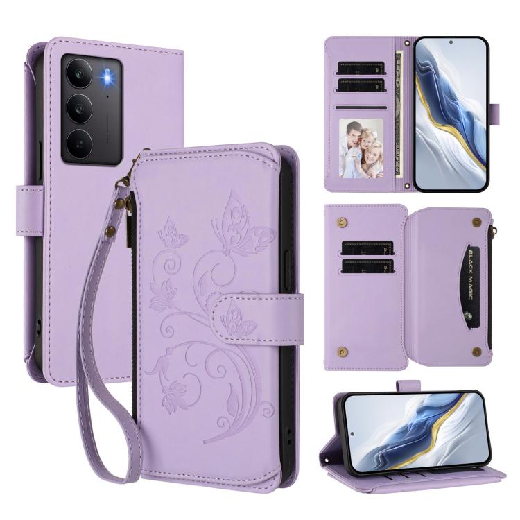 Butterfly Love Flower Multi-card Zipper Wallet Leather Phone Case, For Realme P3 Ultra 5G Global, For Realme P3 Pro 5G Global, For Realme C75 4G Global / 14x 5G India, For Realme 14 Pro+ 5G, For Realme 14 Pro+ 5G Global, For Realme 14 Pro 5G India     ...