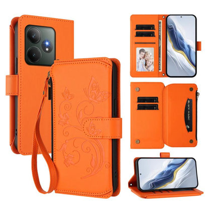 Butterfly Love Flower Multi-card Zipper Wallet Leather Phone Case, For Realme 13+ 5G Global, For Realme 13 Pro / 13 Pro+ 5G Global, For Realme GT 6 5G / GT 6T 5G Global, For Realme C67 4G / 12 Lite 4G Global, For Realme 12 Pro / 12 Pro+ / P1 Pro 5G    ...