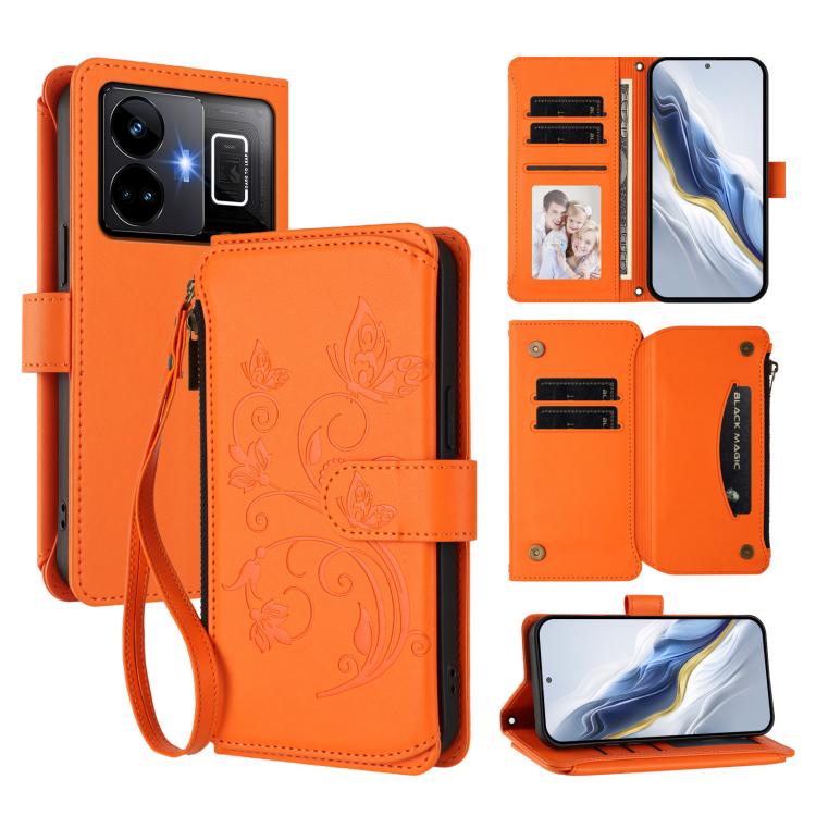 Butterfly Love Flower Multi-card Zipper Wallet Leather Phone Case, For Realme C55 4G Global / Narzo N55, For Realme C33 2023 / 2022, For Realme 10T 5G / 10S 5G, For Realme GT3 5G /  GT Neo 5 240W, For Realme 10 Pro 5G, For Realme 10 Pro+ 5G            ...
