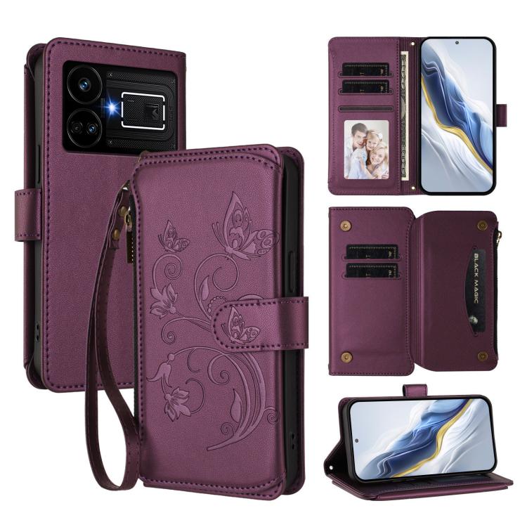 Butterfly Love Flower Multi-card Zipper Wallet Leather Phone Case, For Realme 13+ 5G Global, For Realme 13 Pro / 13 Pro+ 5G Global, For Realme GT 6 5G / GT 6T 5G Global, For Realme C67 4G / 12 Lite 4G Global, For Realme 12 Pro / 12 Pro+ / P1 Pro 5G    ...