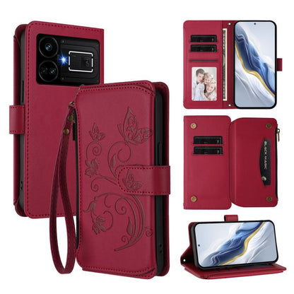 Butterfly Love Flower Multi-card Zipper Wallet Leather Phone Case, For Realme 13+ 5G Global, For Realme 13 Pro / 13 Pro+ 5G Global, For Realme GT 6 5G / GT 6T 5G Global, For Realme C67 4G / 12 Lite 4G Global, For Realme 12 Pro / 12 Pro+ / P1 Pro 5G    ...