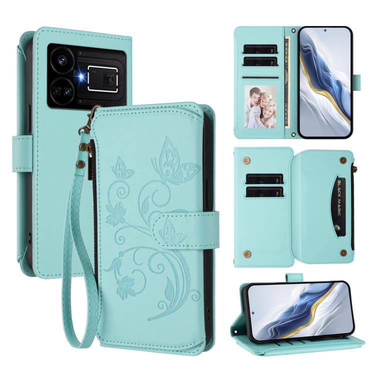 Butterfly Love Flower Multi-card Zipper Wallet Leather Phone Case, For Realme 13+ 5G Global, For Realme 13 Pro / 13 Pro+ 5G Global, For Realme GT 6 5G / GT 6T 5G Global, For Realme C67 4G / 12 Lite 4G Global, For Realme 12 Pro / 12 Pro+ / P1 Pro 5G    ...
