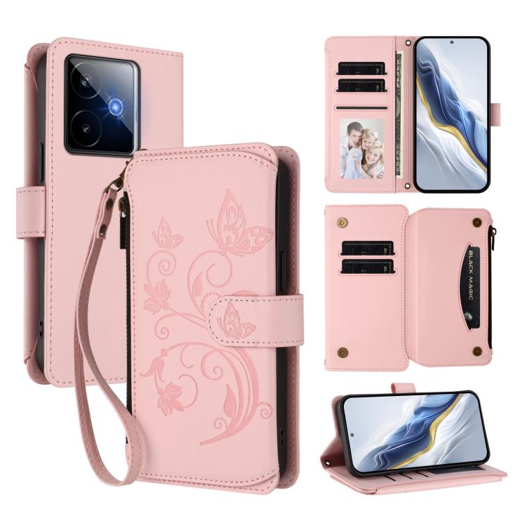 Butterfly Love Flower Multi-card Zipper Wallet Leather Phone Case, For Realme P4 Pro 5G, For Realme P4 5G, For Realme 15T 5G Global, For Realme C71 4G India, For Realme 15 5G / 15 Pro 5G, For Realme C71 4G Global, For Realme Neo7 Turbo                 ...