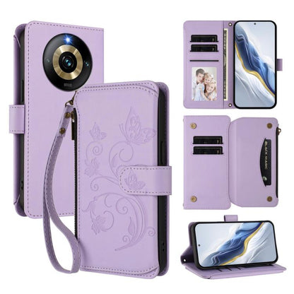 Butterfly Love Flower Multi-card Zipper Wallet Leather Phone Case, For Realme 13+ 5G Global, For Realme 13 Pro / 13 Pro+ 5G Global, For Realme GT 6 5G / GT 6T 5G Global, For Realme C67 4G / 12 Lite 4G Global, For Realme 12 Pro / 12 Pro+ / P1 Pro 5G    ...